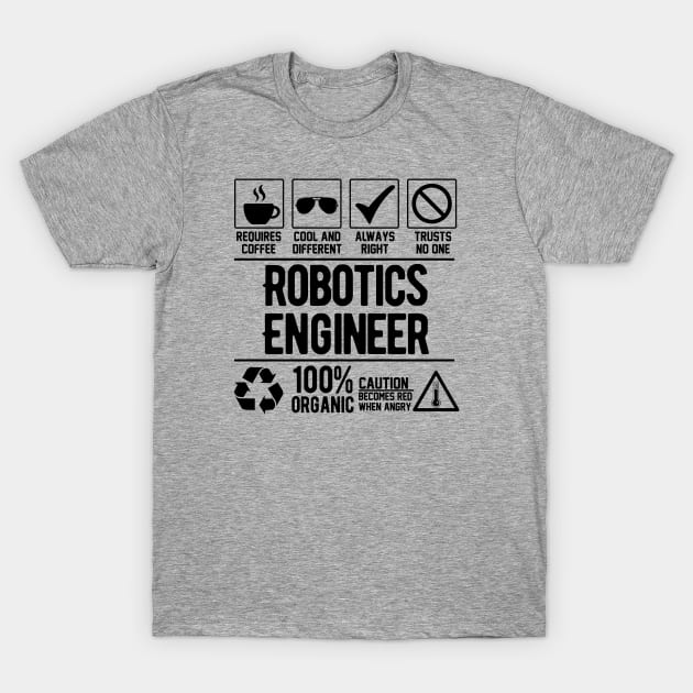 Robotics Engineer Job (black) T-Shirt by Graficof